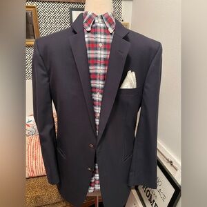 Burberry Vintage Navy Blazer Gold Buttons Wool Blend Classic Fit Men’s (No Tag)